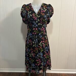 Calvin Klein Black Floral Midi Dress